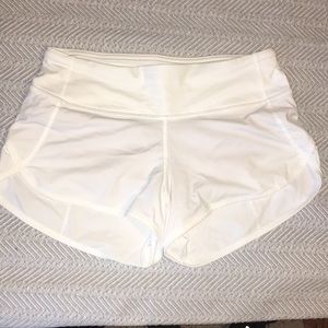 Lululemon White Speed Shorts
